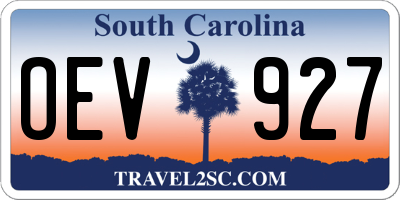 SC license plate OEV927