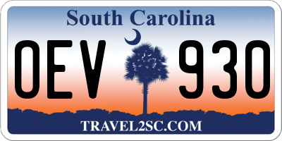 SC license plate OEV930