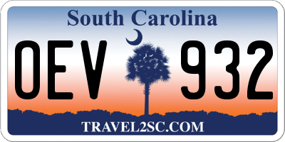 SC license plate OEV932