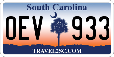 SC license plate OEV933