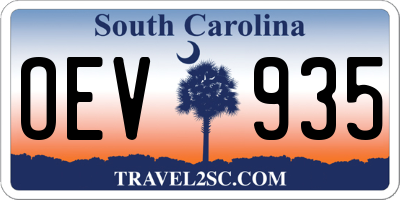 SC license plate OEV935