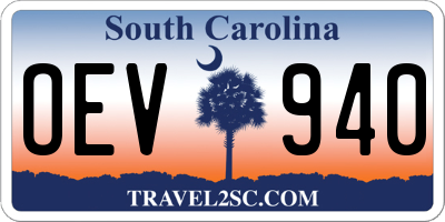 SC license plate OEV940