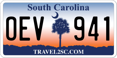 SC license plate OEV941