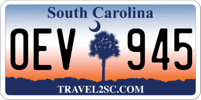 SC license plate OEV945