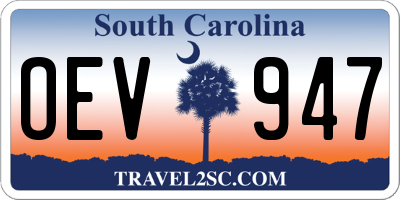 SC license plate OEV947
