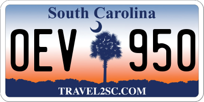 SC license plate OEV950