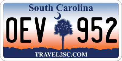 SC license plate OEV952