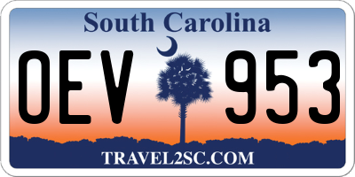 SC license plate OEV953