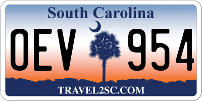 SC license plate OEV954