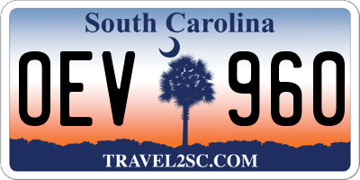 SC license plate OEV960