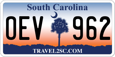 SC license plate OEV962