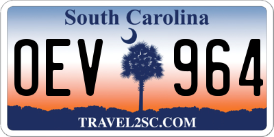 SC license plate OEV964