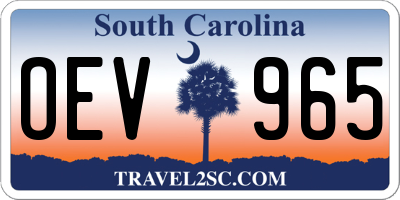 SC license plate OEV965
