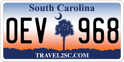 SC license plate OEV968
