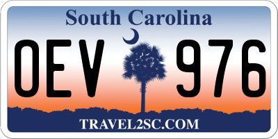 SC license plate OEV976