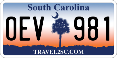 SC license plate OEV981