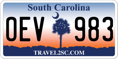 SC license plate OEV983