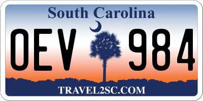 SC license plate OEV984