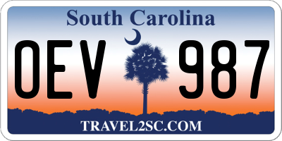 SC license plate OEV987