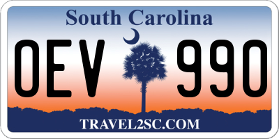 SC license plate OEV990