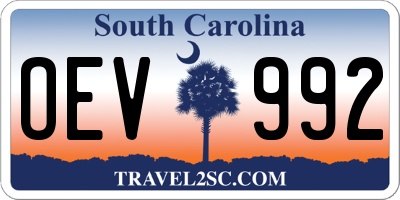 SC license plate OEV992