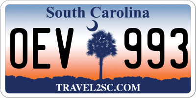 SC license plate OEV993