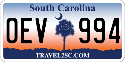 SC license plate OEV994