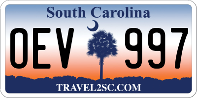 SC license plate OEV997
