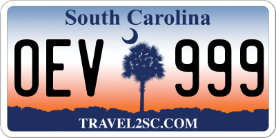 SC license plate OEV999