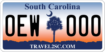 SC license plate OEW000
