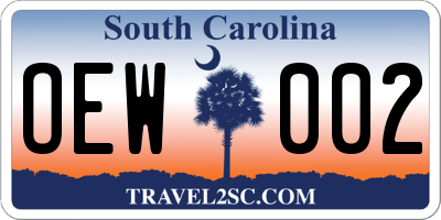 SC license plate OEW002