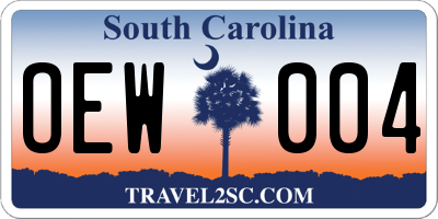SC license plate OEW004