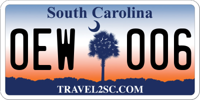 SC license plate OEW006