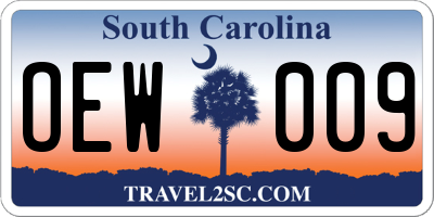 SC license plate OEW009