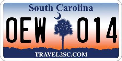 SC license plate OEW014