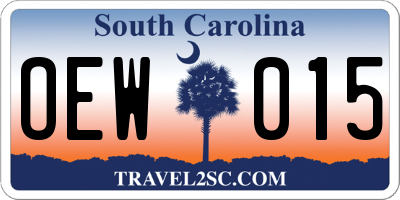 SC license plate OEW015