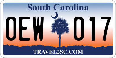 SC license plate OEW017