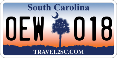 SC license plate OEW018