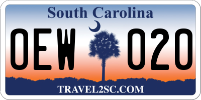 SC license plate OEW020