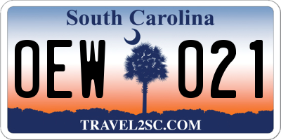SC license plate OEW021