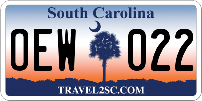 SC license plate OEW022