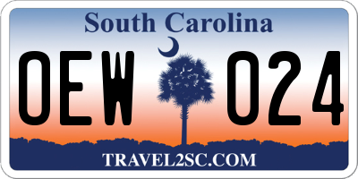 SC license plate OEW024
