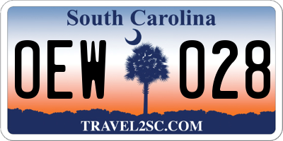 SC license plate OEW028