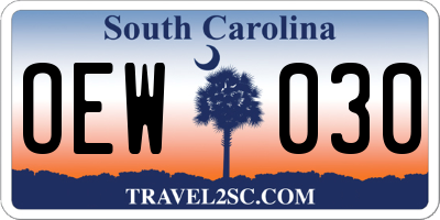SC license plate OEW030