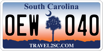 SC license plate OEW040