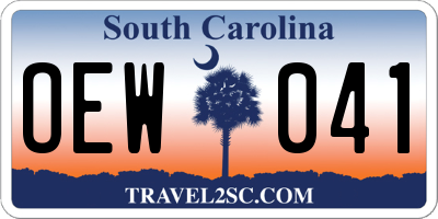 SC license plate OEW041