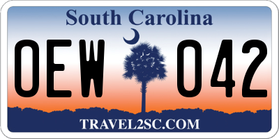 SC license plate OEW042