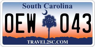 SC license plate OEW043