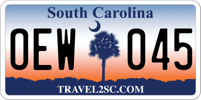 SC license plate OEW045