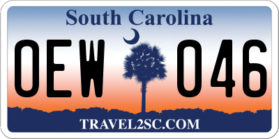 SC license plate OEW046